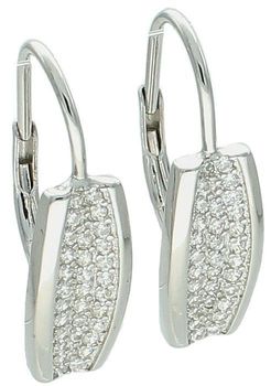 Eleganckie kolczyki srebrne próby 925 w kształcie podłużnym, ozdobione błyszczącymi cyrkoniami. Model DIA-KLC-11828-925 z bezpiecznym zapięciem na bigiel angielski. Długość 2,0 cm,1szerokość 6 m.jpg