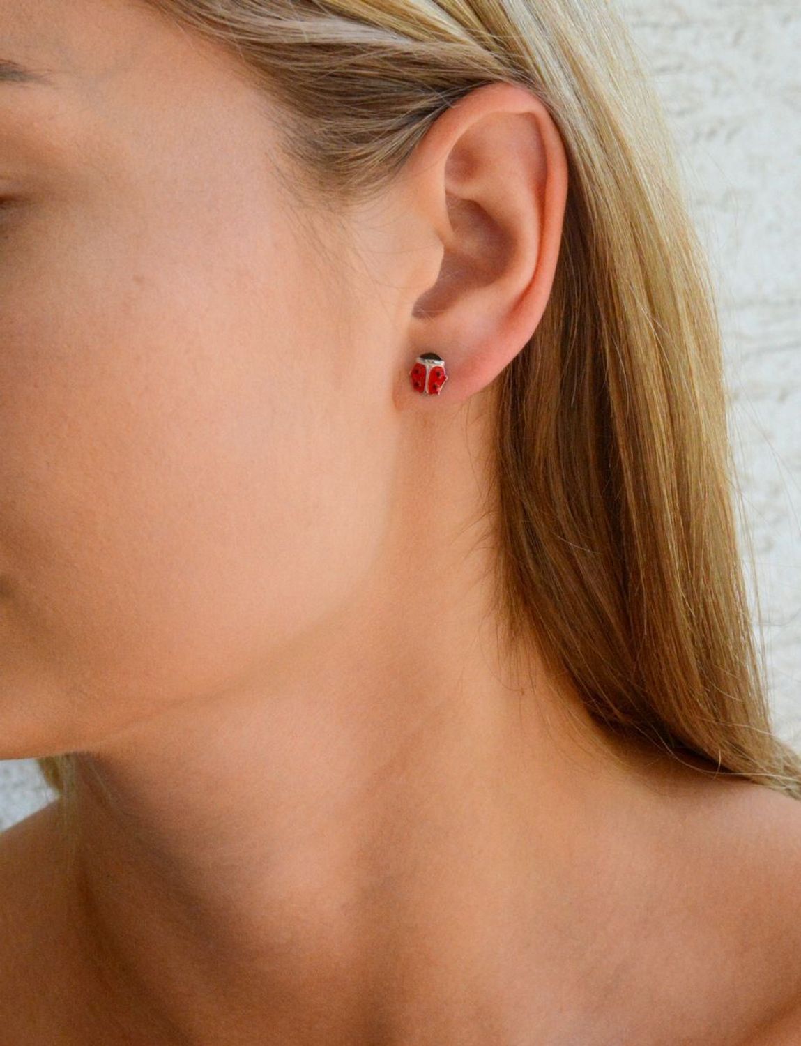 Srebrne kolczyki dziecięce Biedronki 925 biedroneczki wkrętki DIA-KLC-11876-925.jpg