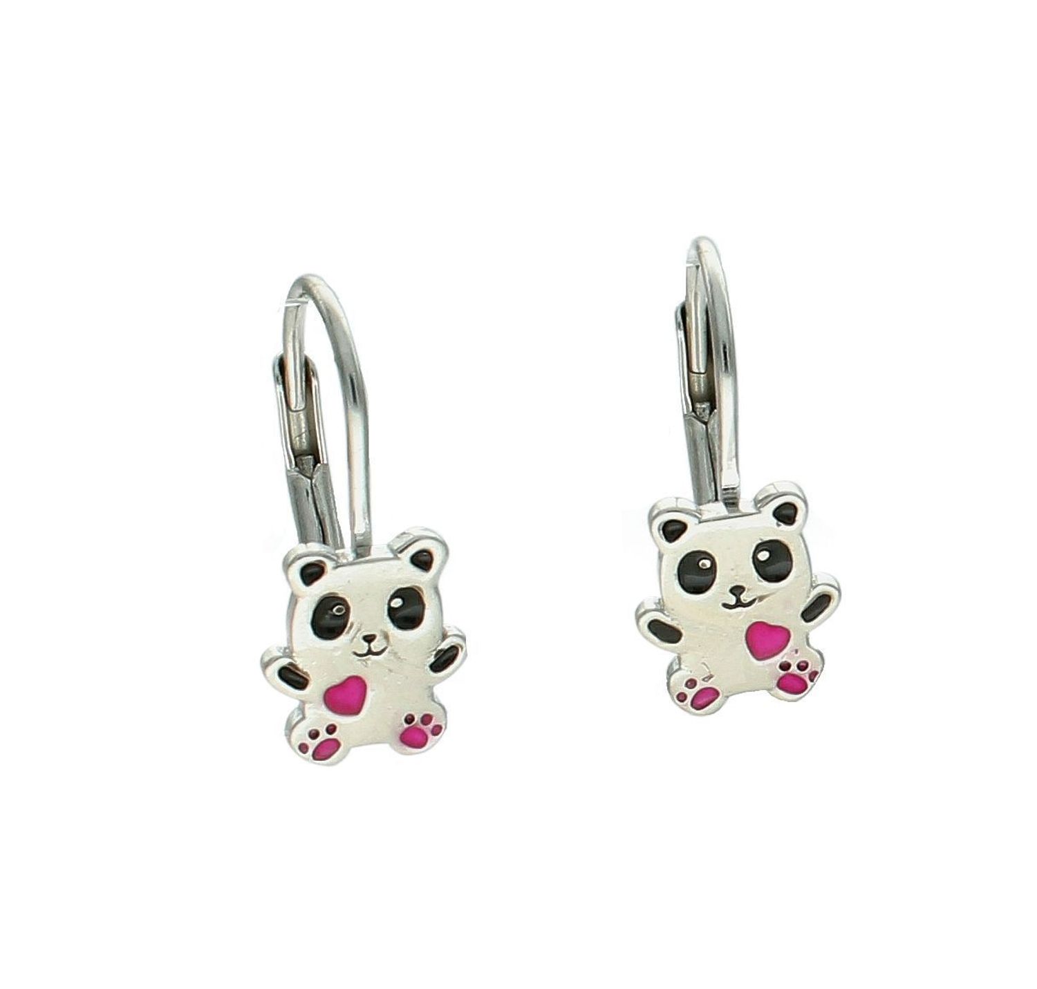 Srebrne kolczyki dziecięce 925 Pandy zapięcie angielskie DIA-KLC-11878-925.jpg