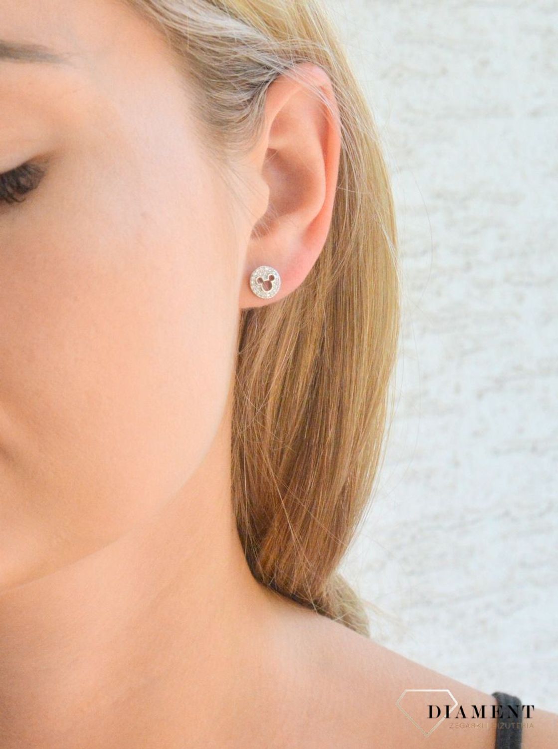 Srebrne kolczyki dziecięce Myszka Miki 925 błyszczące wkrętki DIA-KLC-11880-925 (1).jpg