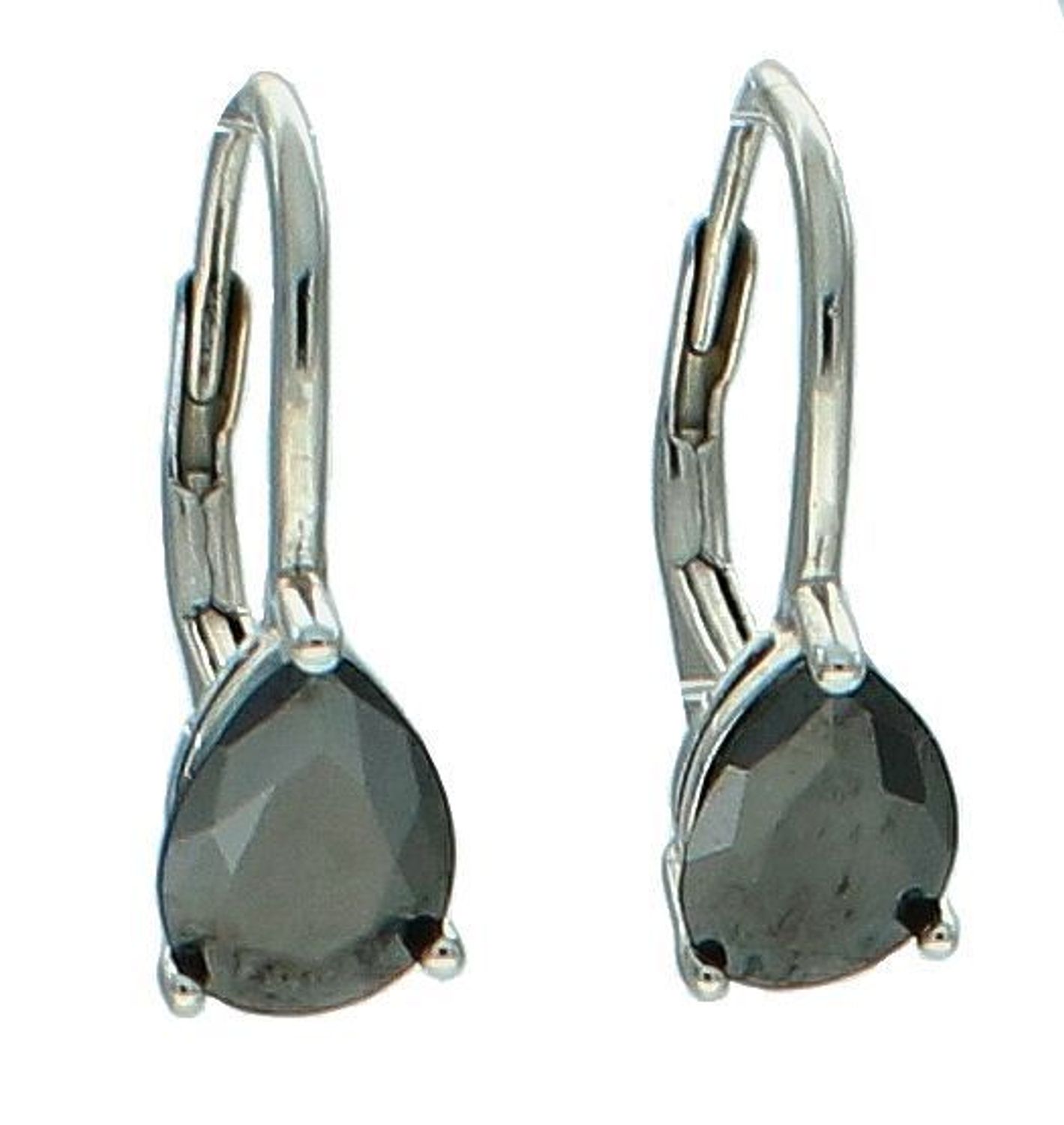 Srebrne kolczyki damskie 925 z czarną łezką zapięcie angielskie DIA-KLC-11887-925. Klasyczne srebrne kolczyki z czarnym oczkiem. Kolczyki srebrne na prezent dla kobiety. Kolczyki na zapięcie angielskie.1.jpg