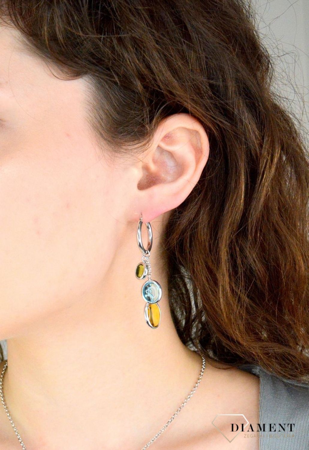 Srebrne kolczyki damskie koła z owalnymi cyrkoniami DIA-KLC-11903-925. Oryginalne srebrne kolczyki. Włoskie kolczyki Sublime. Srebrne Koła z zawieszkami. Kolczyki damskie na prezent.11.jpg