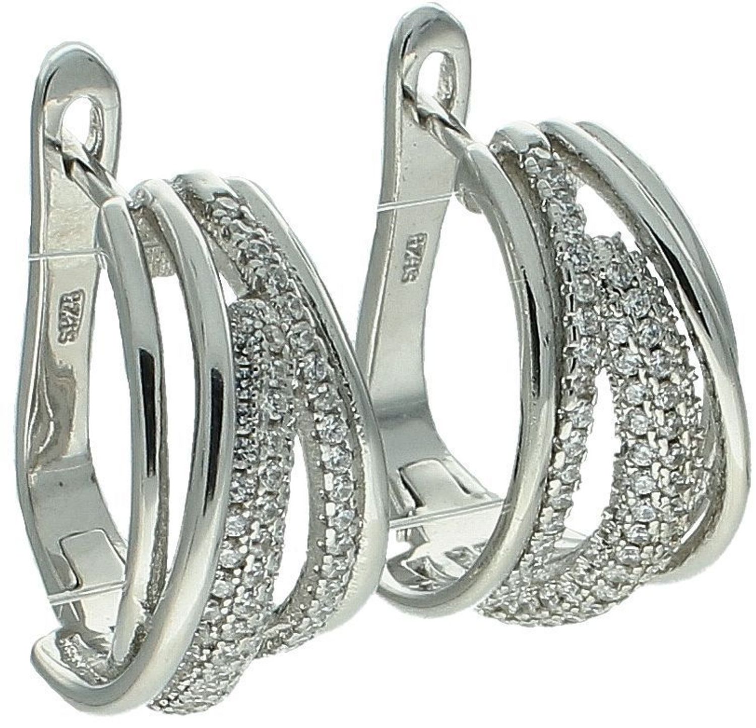 Kolczyki srebrne z cyrkonią pr 925, DIA-KLC-11907-925 Srebrne kolczyki zostały wykonane z najwyższej jakości srebra próby 925, ozdobione cyrkonią. Idealny prezent dla każdej kobiety.1.jpg