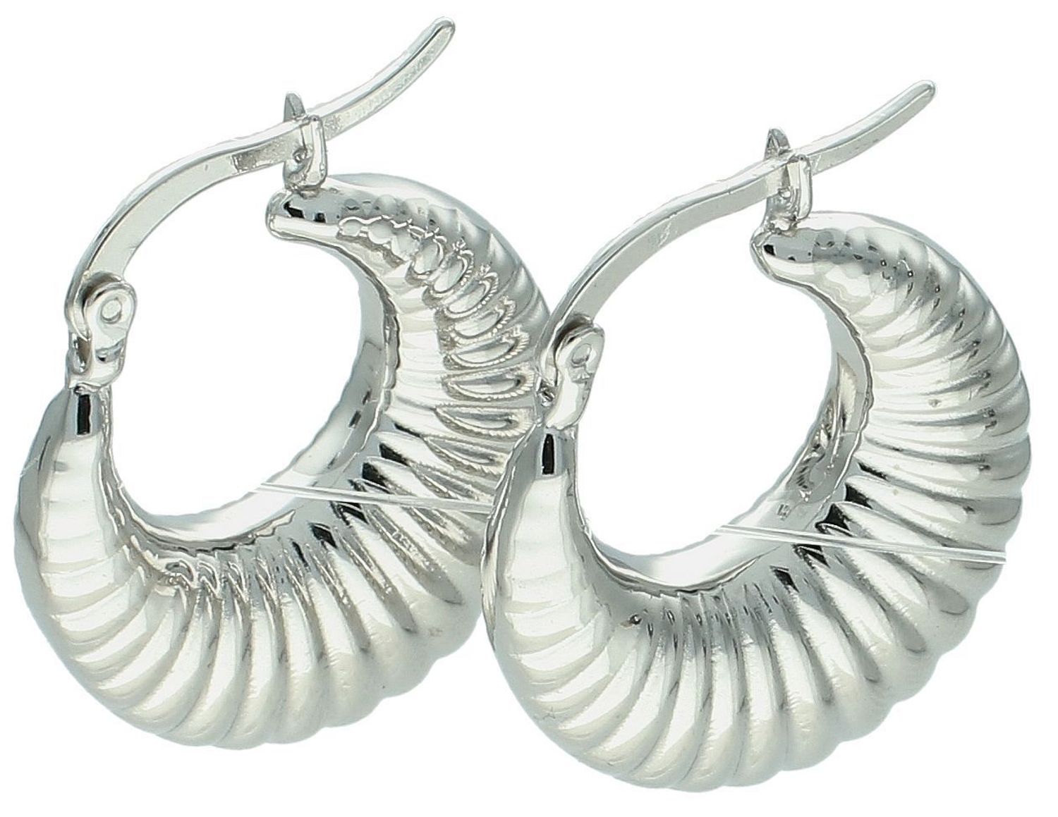 Srebrne kolczyki damskie 925 kółka zdobione DIA-KLC-11912-925 Srebrne kolczyki zostały wykonane z najwyższej jakości srebra próby 925. Kolczyki koła klasyczne ozdobione nacięciami 1.jpg