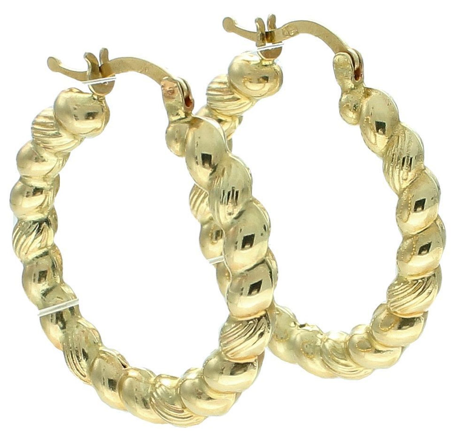 Kolczyki złote koła plcione DIA-KLC-11973-585, Złote kolczyki wykonane z najwyższej jakości żółtego złota, próby 585. Kolczyki koła to ponadczasowa biżuteria,która pasuje do każdego rodzaju stylizacji.1.jpg