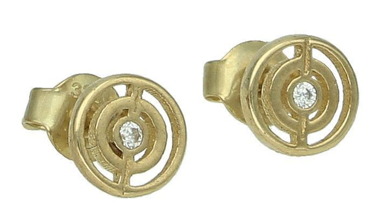Kolczyki złote kółka z cyrkonią próba 585, DIA-KLC-12020-333, Damskie kolczyki wykonane ze złota próby 333. Kolczyki mają kształt kółka, które dodatkowo ozdobione jest cyrkoniami. 1.jpg