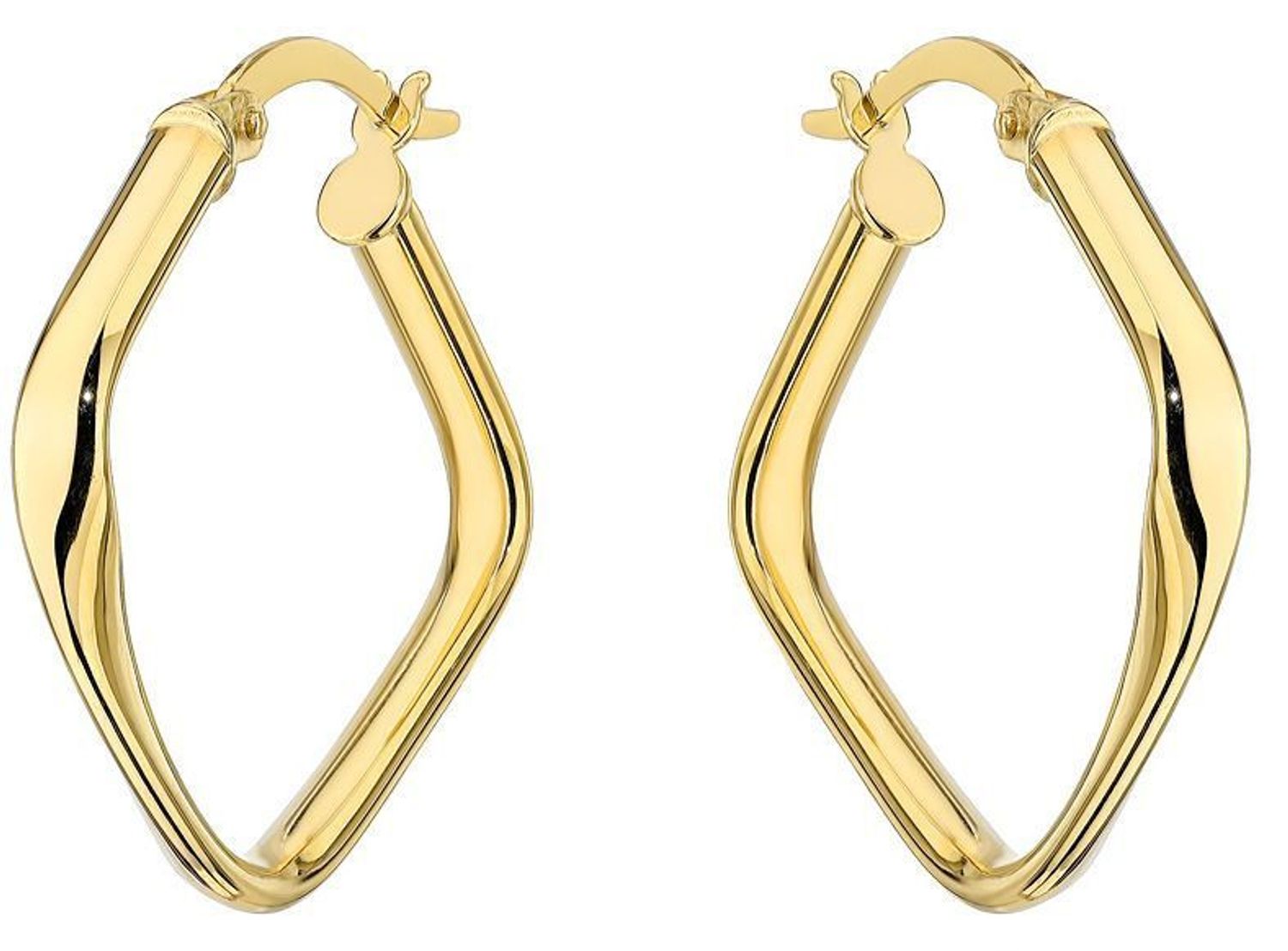 Kolczyki złote romby próba 585, DIA-KLC-12045-585 Złote kolczyki wykonane z najwyższej jakości żółtego złota, próby 585. Kolczyki w formie rombów. Kolczyki złote wiszące idealne na prezent..jpg