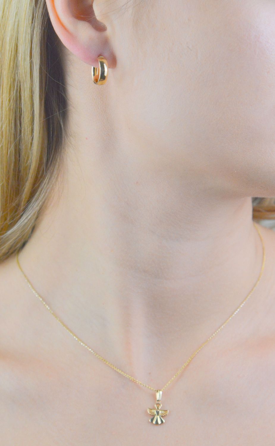 Kolczyki złote koła próba 585, DIA-KLC-12057-585 Złote kolczyki wykonane z najwyższej jakości żółtego złota, próby 585. Kolczyki w formie koła..jpg