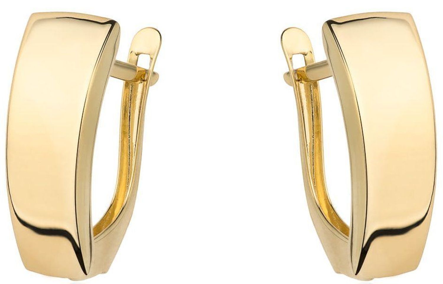 Kolczyki złote zapięcie ang. próba 585, DIA-KLC-12087-585  Złote kolczyki zostały wykonane z najwyższej jakości złota próby 585. Złote kolczyki o prostym kształcie z gładką powierzchnią. Kunsztownie.jpg