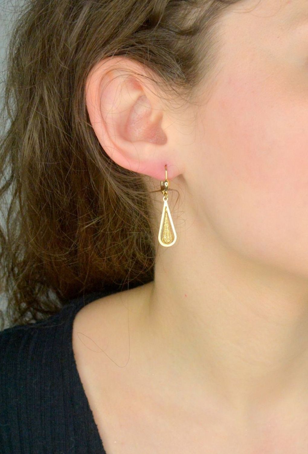 Kolczyki złote wiszące łezki próba 585, DIA-KLC-12092-585.jpg