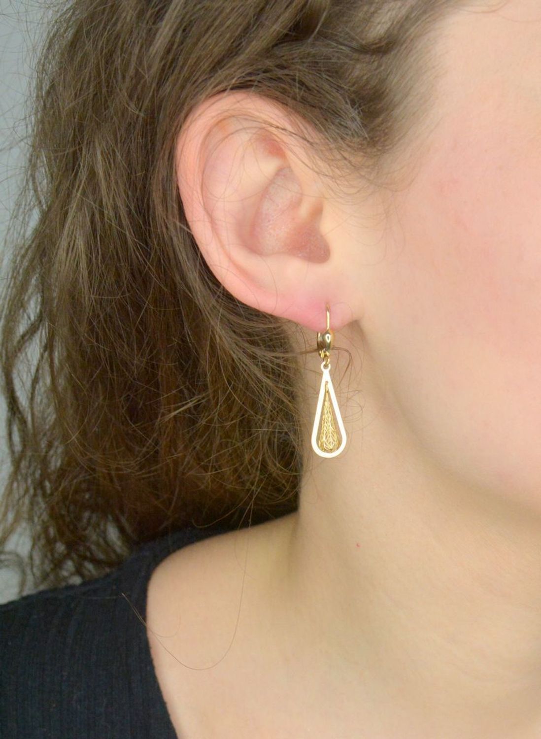 Kolczyki złote wiszące łezki próba 585, DIA-KLC-12092-585.jpg