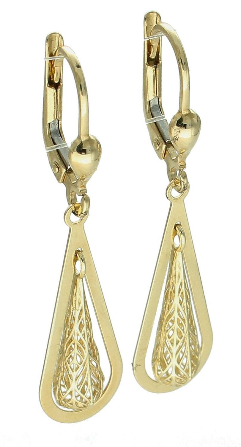 Kolczyki złote wiszące łezki próba 585, DIA-KLC-12092-585.jpg
