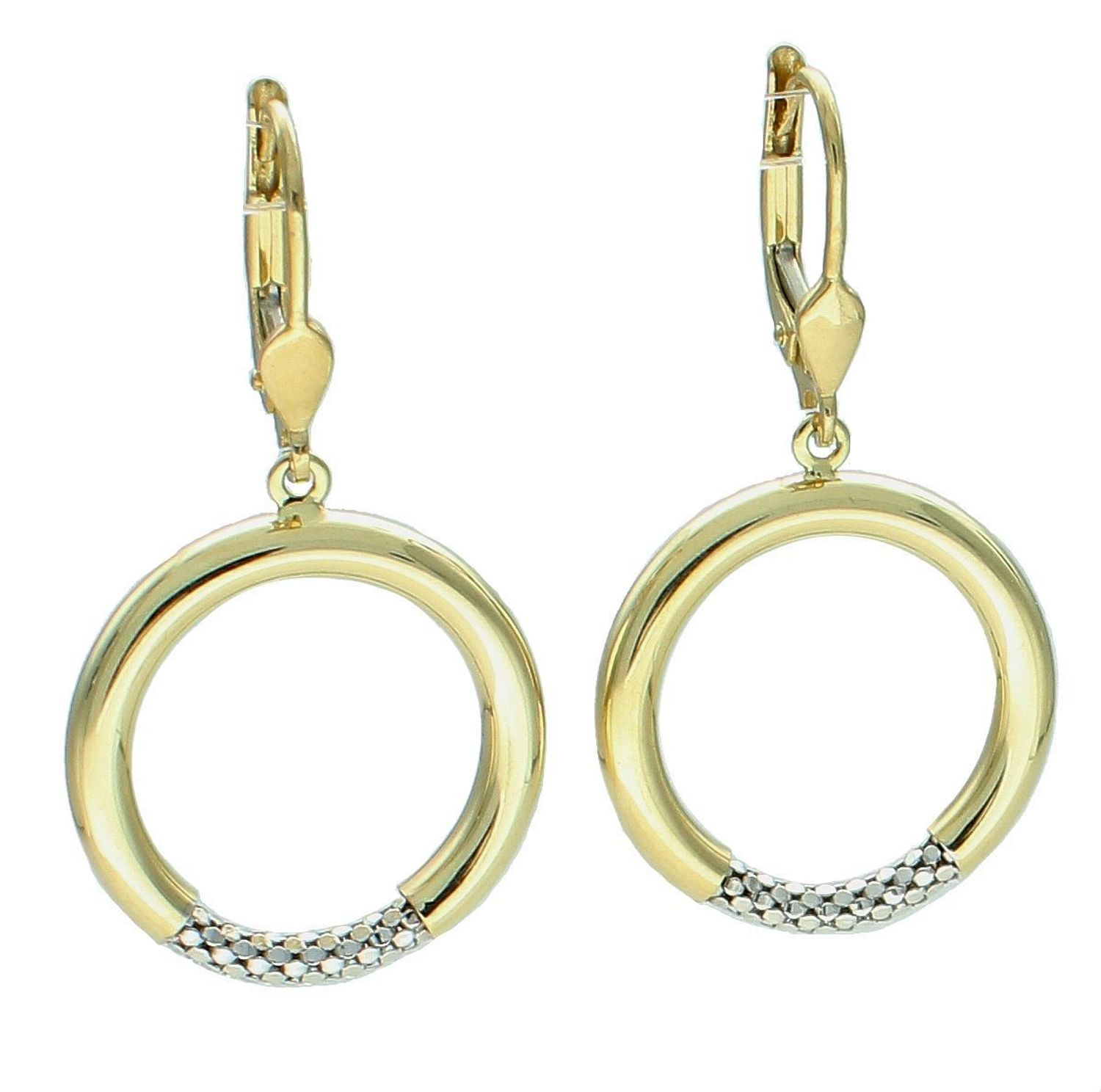 Kolczyki złote wiszące kółka próba 585, DIA-KLC-12095-585.jpg