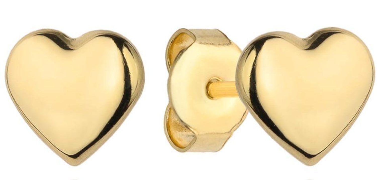 Kolczyki złote serca gładkie próba 585, DIA-KLC-12096-585  Damskie kolczyki wykonane ze złota próby 585. Kolczyki mają kształt serduszek o gładkiej powierzchni. Kolczyki zapinane na wygodne i dobrze.jpg