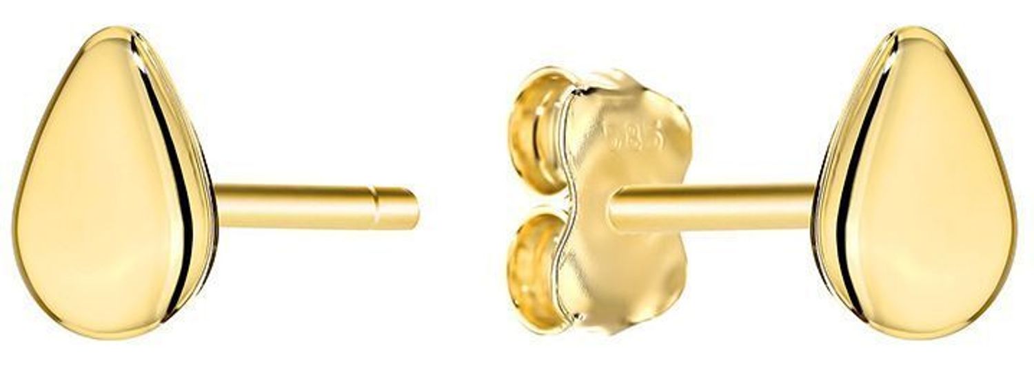 Kolczyki złote łezki próba 585, DIA-KLC-12097-585  Damskie kolczyki wykonane ze złota próby 585. Kolczyki mają kształt łezki o gładkiej powierzchni. Kolczyki zapinane na wygodne i dobrze wszystkim.jpg
