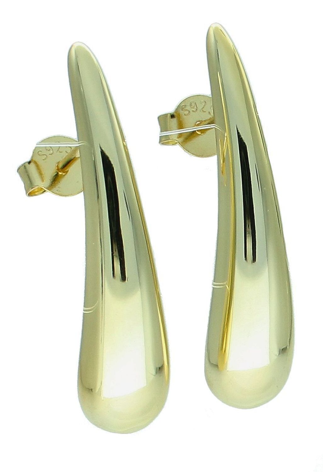 Kolczyki długie łezki pozłacane próba 925, DIA-KLC-12192Z-925 Srebrne kolczyki zostały wykonane z najwyższej jakości srebra próby 925. Idealny prezent dla każdej kobiety. Srebrne kolczyki posiadają1.jpg