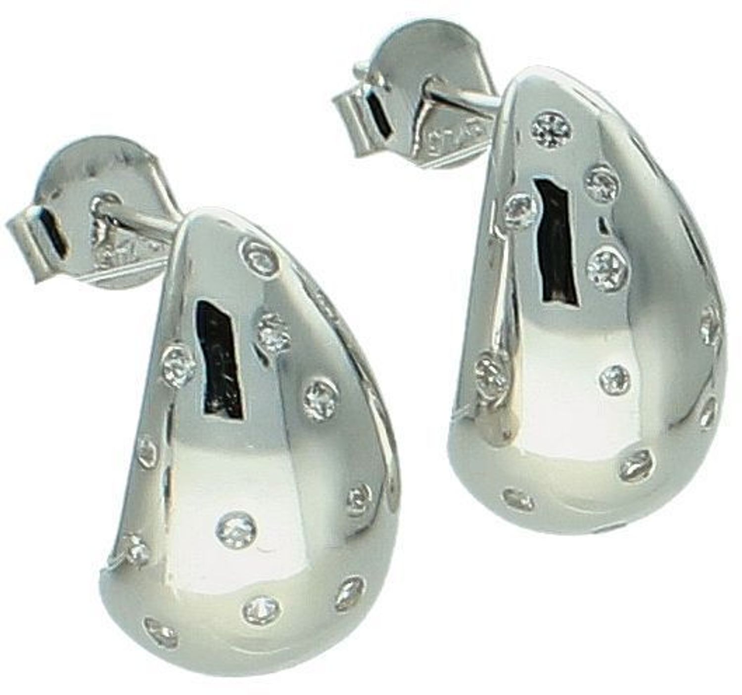 Kolczyki srebrne łezki z cyrkonią pr 925, DIA-KLC-12198-925 Srebrne kolczyki łezki zostały wykonane z najwyższej jakości srebra próby 925, ozdobione cyrkoniami. Idealny prezent dla każdej kobiety. 1.jpg