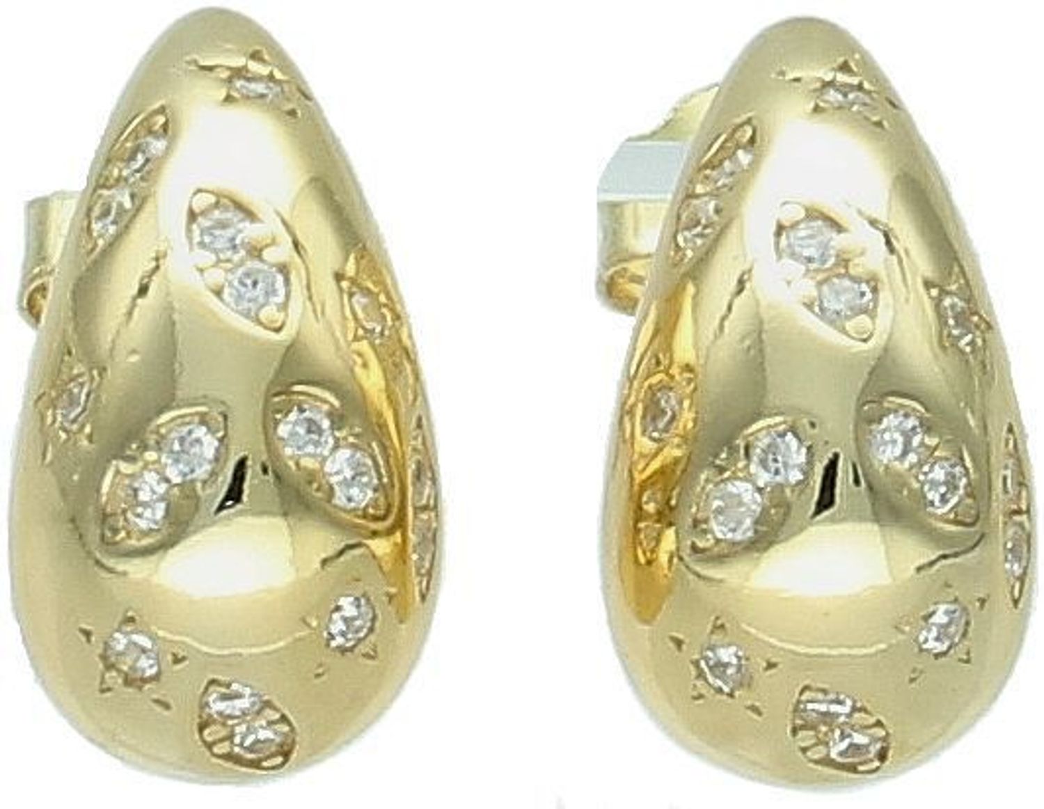 Kolczyki srebrne pozłacane łezki z cyrkoniami pr 925, DIA-KLC-12198Z-925 Srebrne kolczyki zostały wykonane z najwyższej jakości srebra próby 925, ozdobione cyrkoniami. Idealny prezent dla każdej1.jpg
