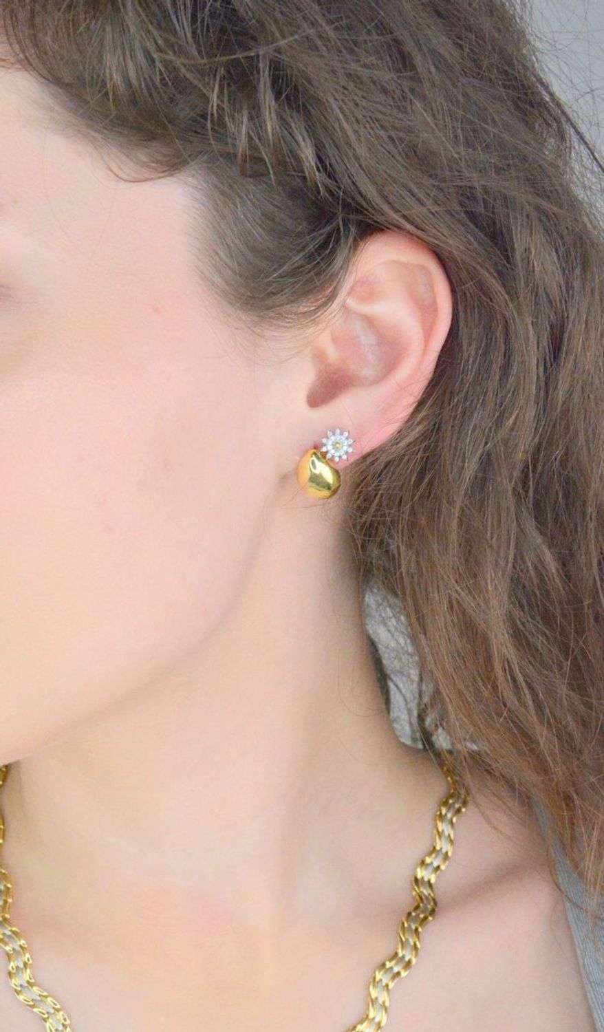 Kolczyki srebrne pozłacane łezki pr 925, DIA-KLC-12200Z-925 Srebrne kolczyki w kształcie łezki zostały wykonane z najwyższej jakości srebra próby 925. Idealny prezent dla każdej kobiety1.jpg