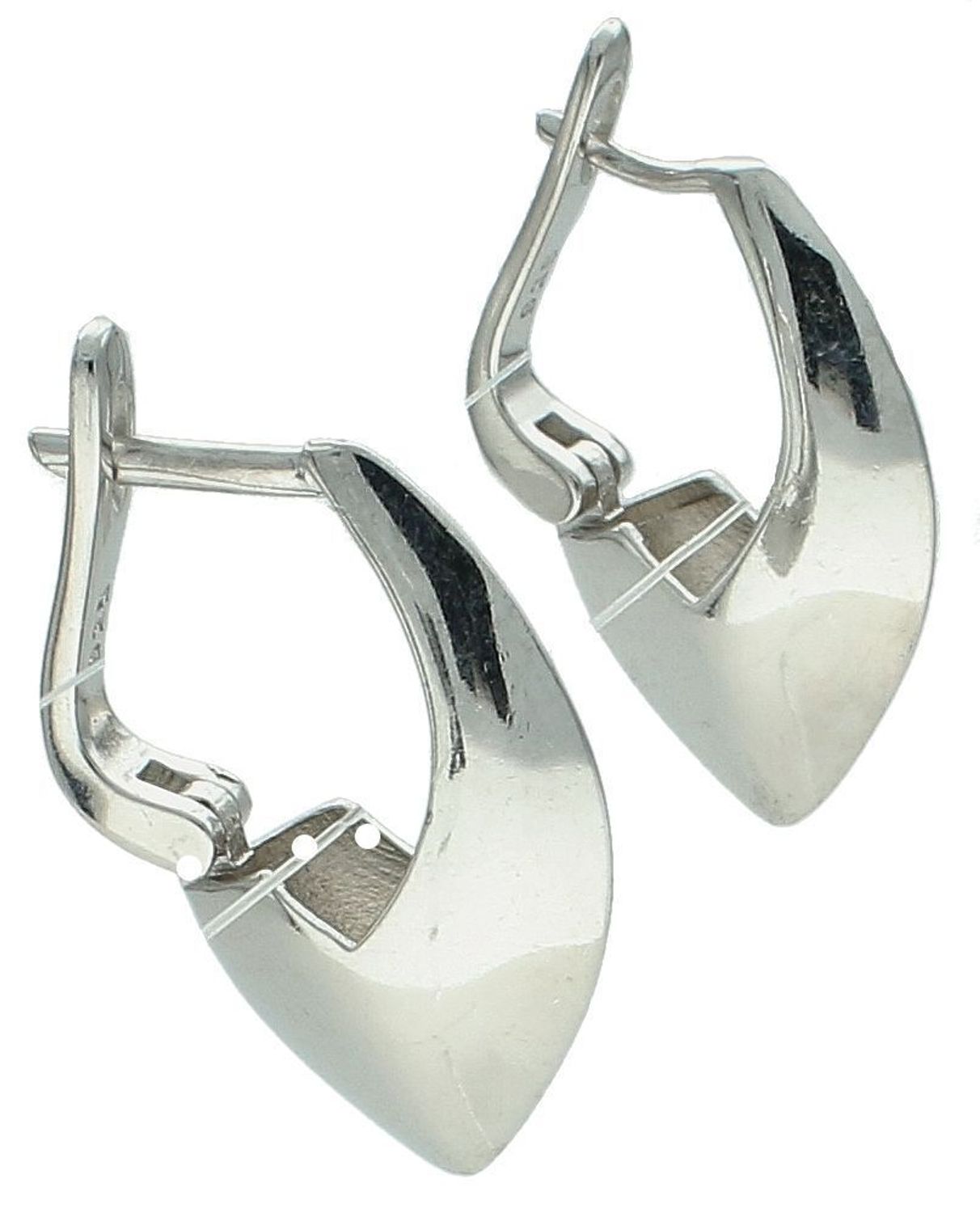 Srebrne kolczyki damskie 925 angielskie o nieregularnym kształcie DIA-KLC-12202-925. Srebrne kolczyki damskie. Kolczyki srebrne angielskie. Srebrne kolczyki gładkie. Kolczyki srebrne na prezent.1.jpg