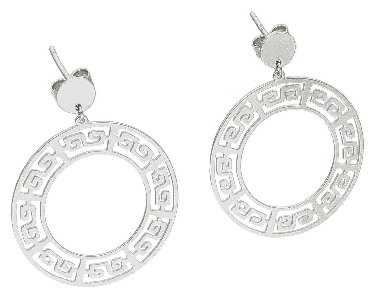Kolczyki koła droga grecka próba 925, DIA-KLC-12205-925 Srebrne kolczyki zostały wykonane z najwyższej jakości srebra próby 925. Kolczyki okrągłe, klasyczne ozdobną drogą grecką. Idealny prezent dla każdej kobiety..jpg