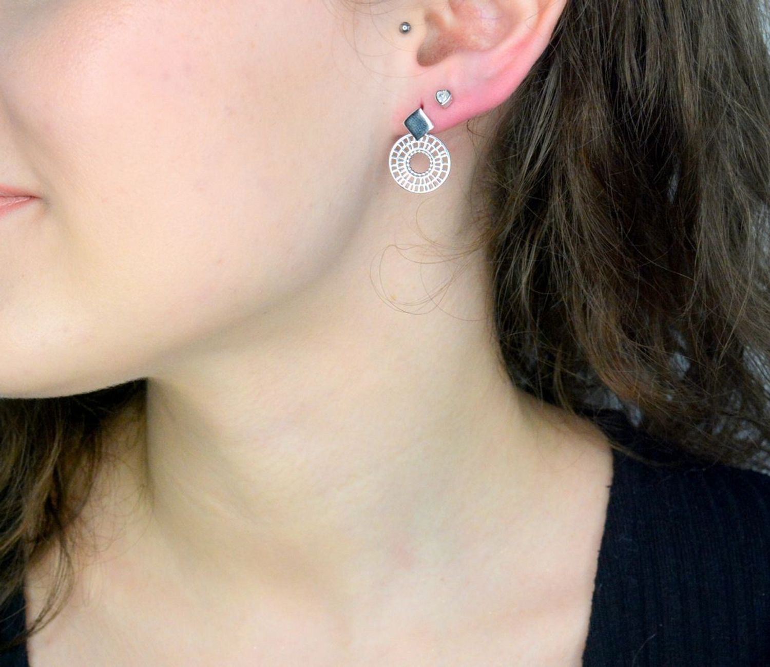 Kolczyki srebrne kółeczko ażurowe próba 925, DIA-KLC-12207-925....jpg