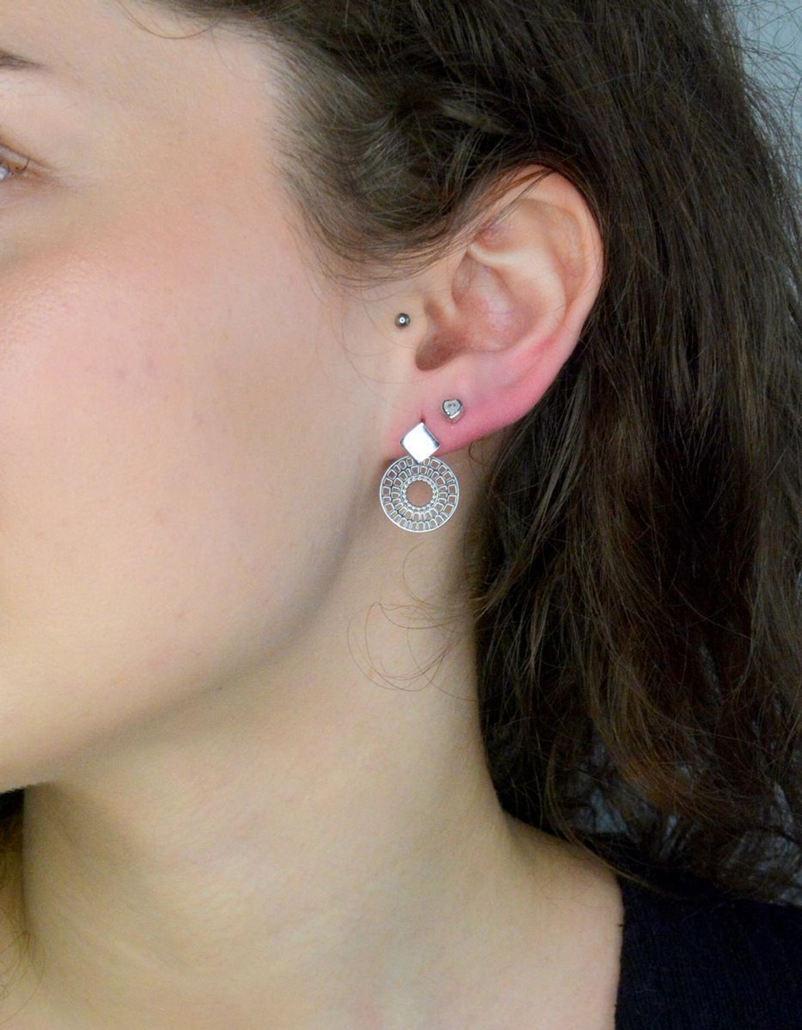 Kolczyki srebrne kółeczko ażurowe próba 925, DIA-KLC-12207-925....jpg