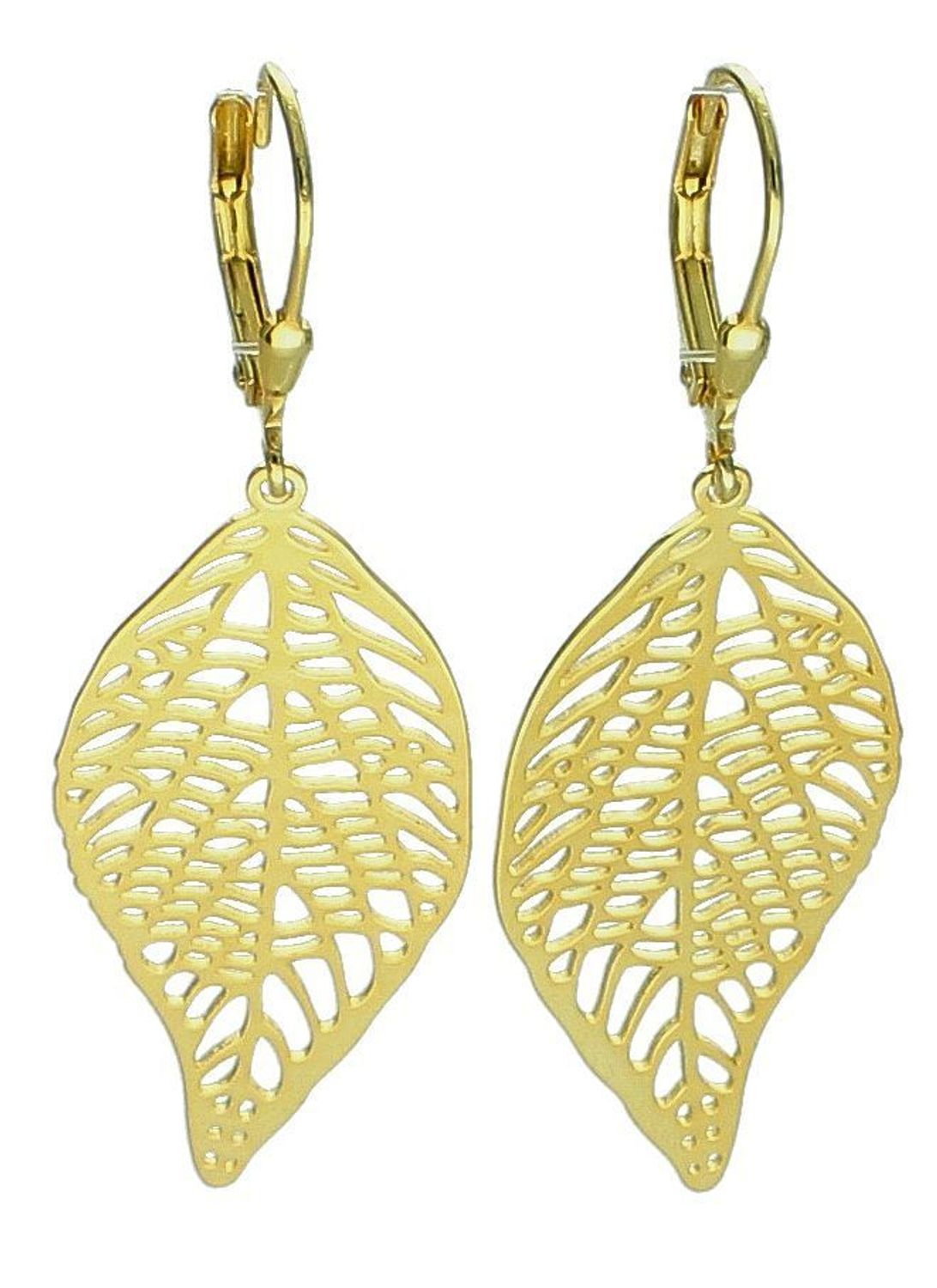 Srebrne kolczyki damskie 925 pozłacane wiszące liście ażurowe DIA-KLC-12208Z-925.  Srebrne kolczyki damskie. Kolczyki srebrne angielskie. Srebrne pozłacane kolczyki wiszące. Kolczyki srebrne na prezent. 1.jpg