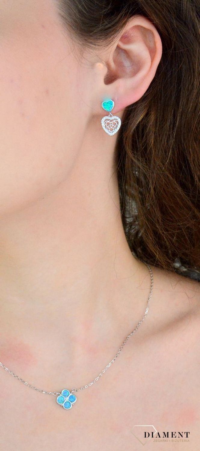 Kolczyki srebrne wiszące serca cyrkonie pr 925, DIA-KLC-12228-925  Srebrne kolczyki zostały wykonane z najwyższej jakości srebra próby 925. Idealny prezent dla każdej kobiety.1.jpg