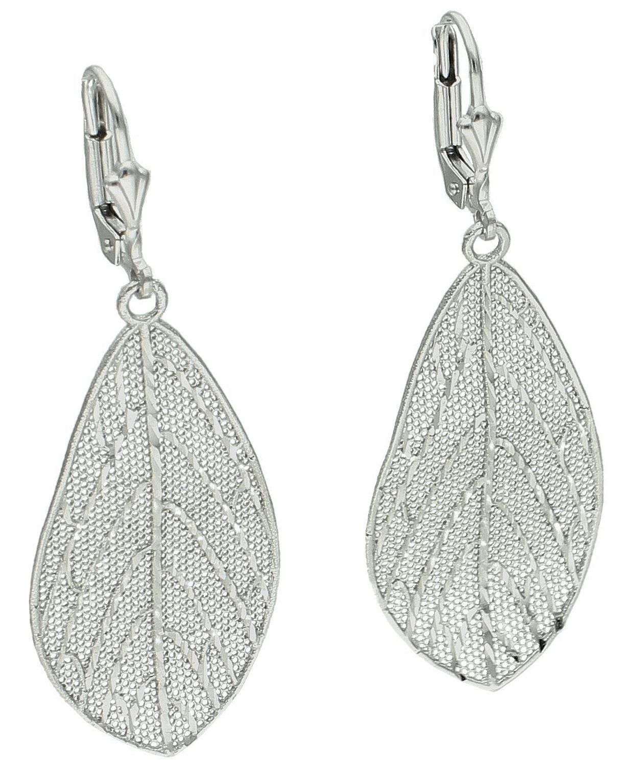 Kolczyki srebrne wiszące próba 925, liść DIA-KLC-12372-925 Srebrne kolczyki zostały wykonane z najwyższej jakości srebra próby 925. Kolczyki wiszące, klasyczne ozdobione liściem. Idealny prezent dla każdej kobiety..jpg