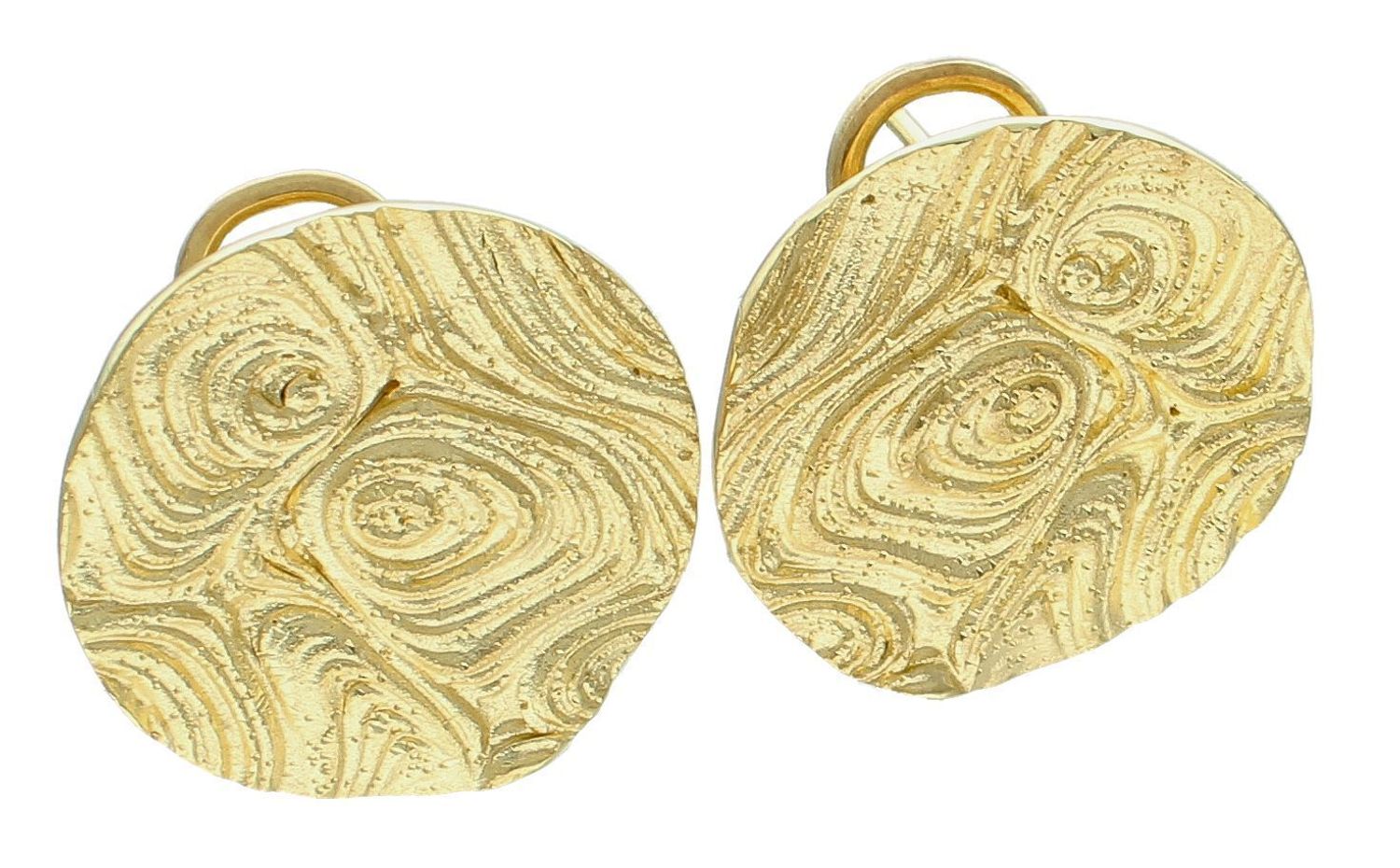 Srebrne kolczyki damskie piaskowane pokryte złotem na sztyft.jpg