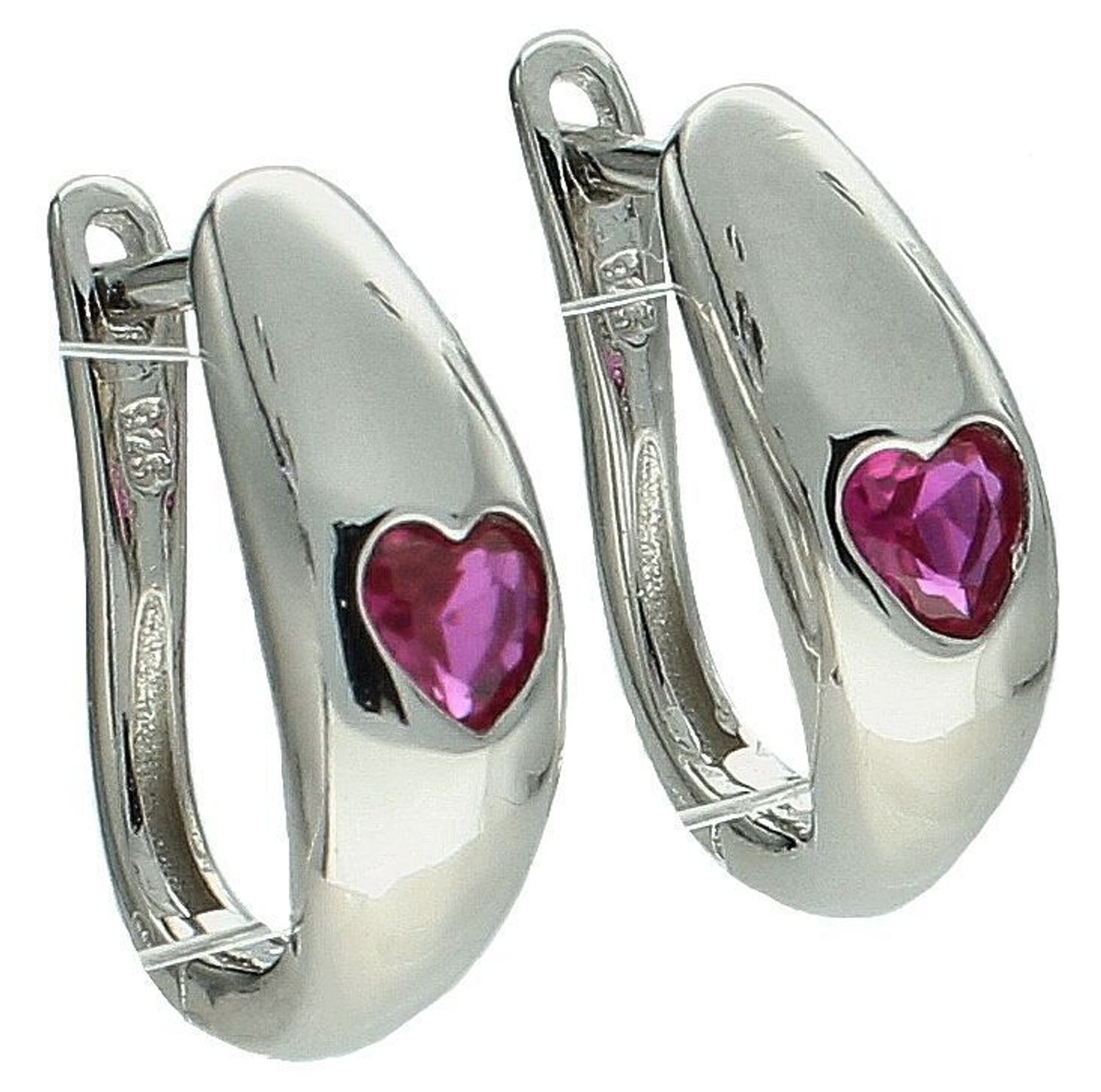 Srebrne kolczyki damskie 925 angielskie z różowymi cyrkoniami DIA-KLC-12404-925. Srebrne kolczyki damskie. Kolczyki srebrne angielskie. Srebrne kolczyki z cyrkonią. Kolczyki srebrne na prezent.1.jpg