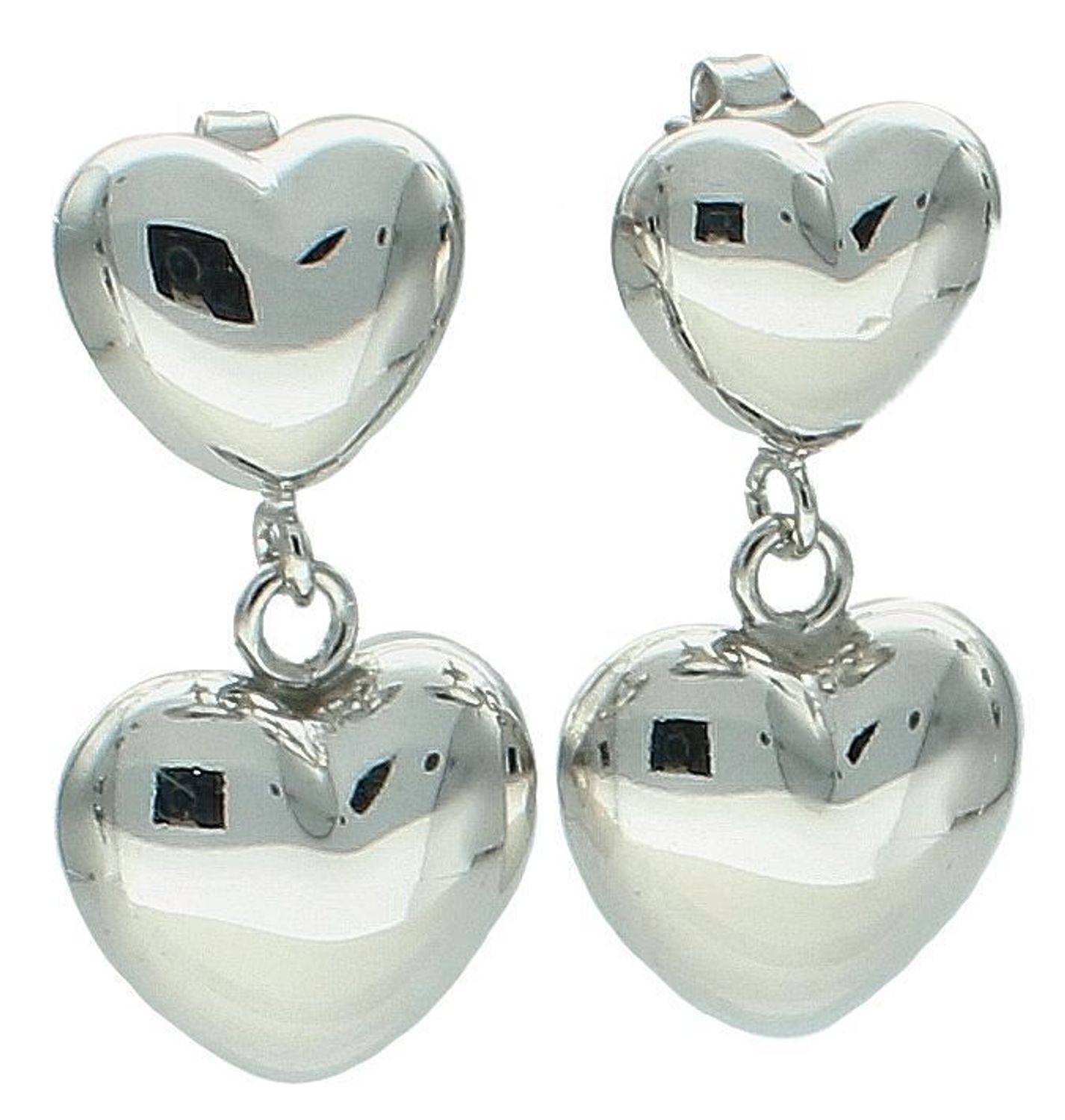 Kolczyki srebrne wiszące serca pr 925, DIA-KLC-12413-925 Srebrne kolczyki wiszące serca zostały wykonane z najwyższej jakości srebra próby 925. Idealny prezent dla każdej kobiety1.jpg