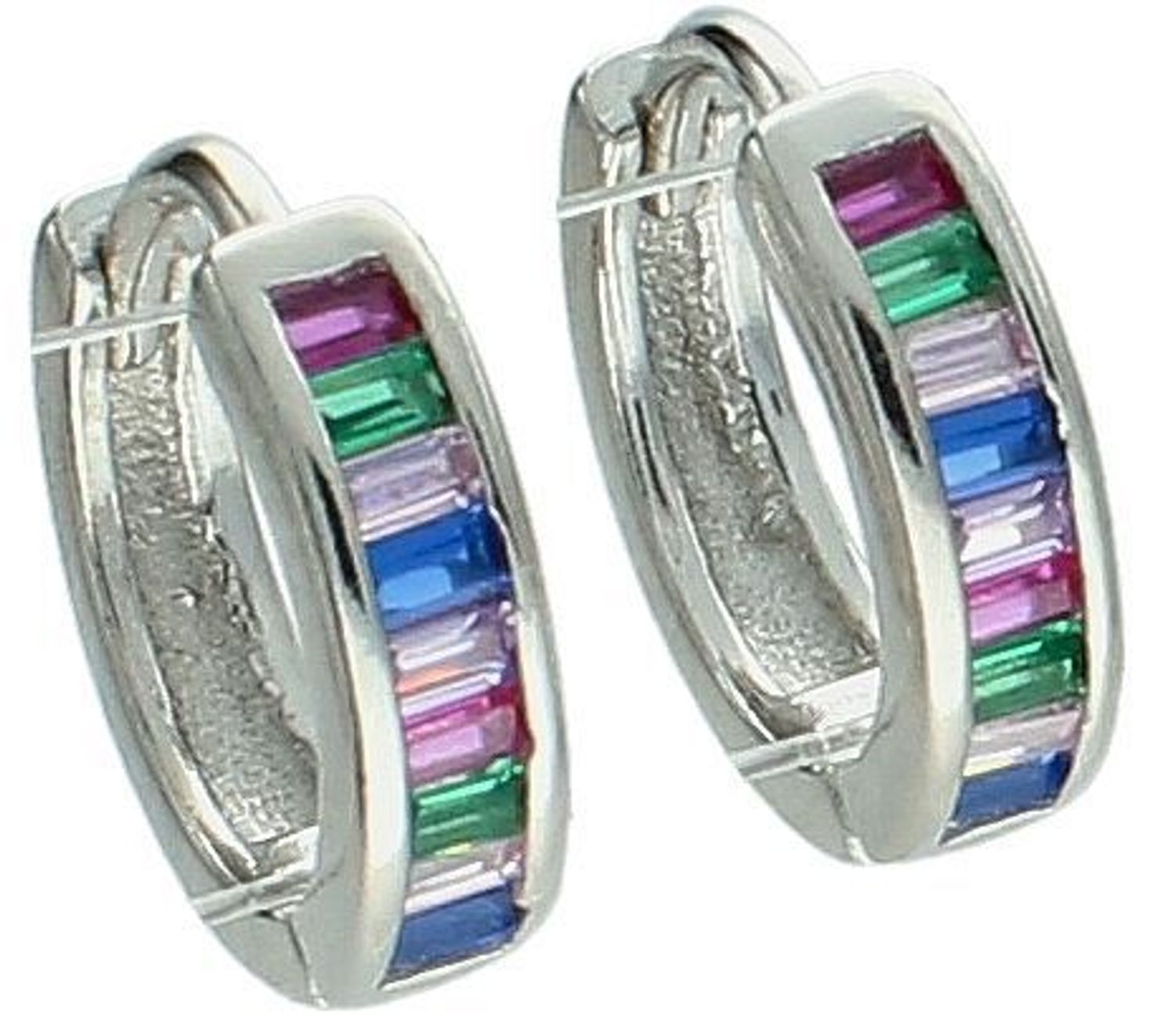 Srebrne kolczyki damskie 925 kółka z kolorowymi cyrkoniami DIA-KLC-12415-925. Srebrne kolczyki damskie. Klasyczne srebrne kolczyki. Kolczyki kółka srebrne. Kolczyki dziecięce na prezent.1.jpg