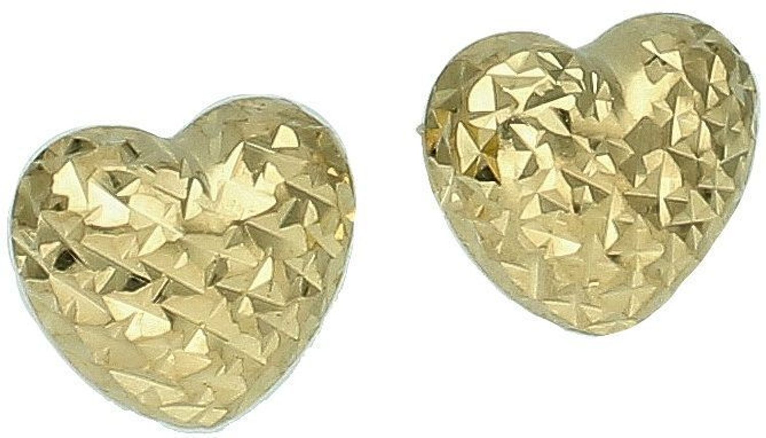 Kolczyki srebrne serca grawerowane pozł. pr 925, DIA-KLC-12421-925  Srebrne kolczyki serca pozłacane zostały wykonane z najwyższej jakości srebra próby 925, ozdobione grawerem1.jpg
