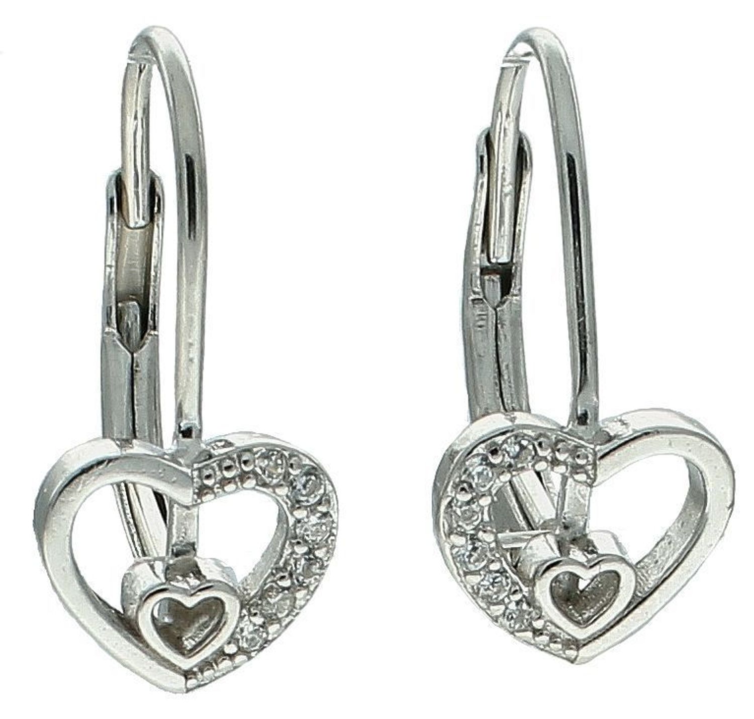 Kolczyki srebrne serduszka bigiel ang. pr 925, DIA-KLC-12422-925 Srebrne kolczyki serduszka zostały wykonane z najwyższej jakości srebra próby 925. Idealny prezent dla każdej kobiety.1.jpg