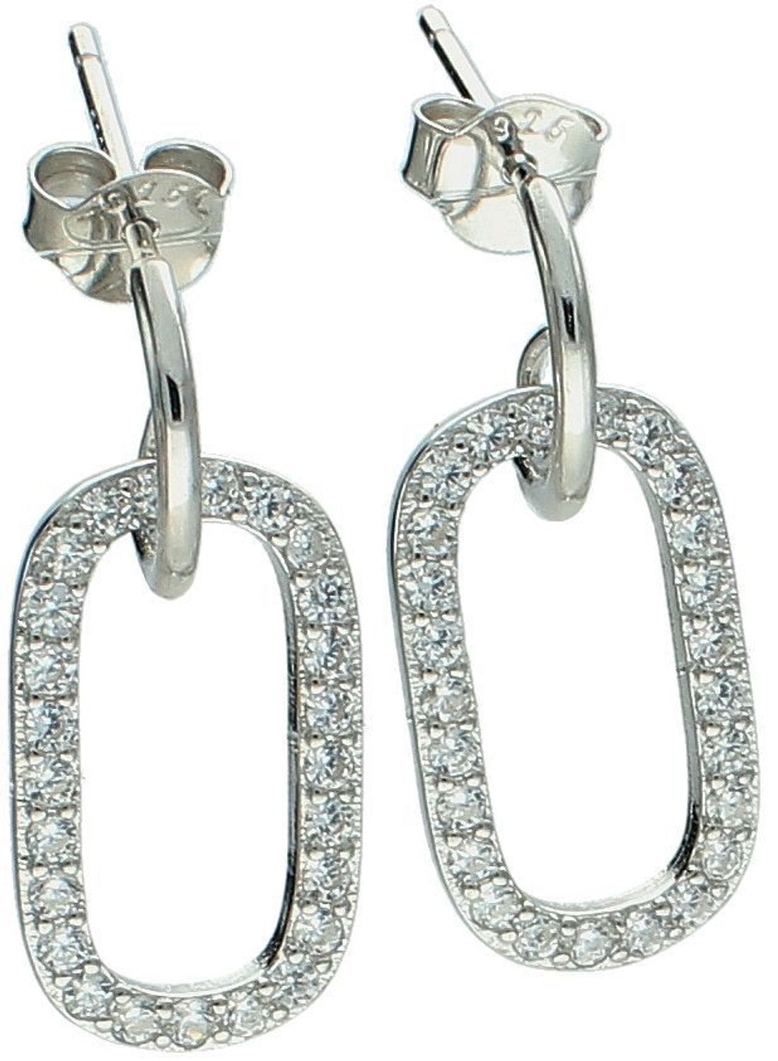 Kolczyki srebrne z cyrkoniami pr 925, DIA-KLC-12426-925 Srebrne kolczyki wiszące zostały wykonane z najwyższej jakości srebra próby 925, ozdobione cyrkoniami. Idealny prezent dla każdej kobiety. 1.jpg