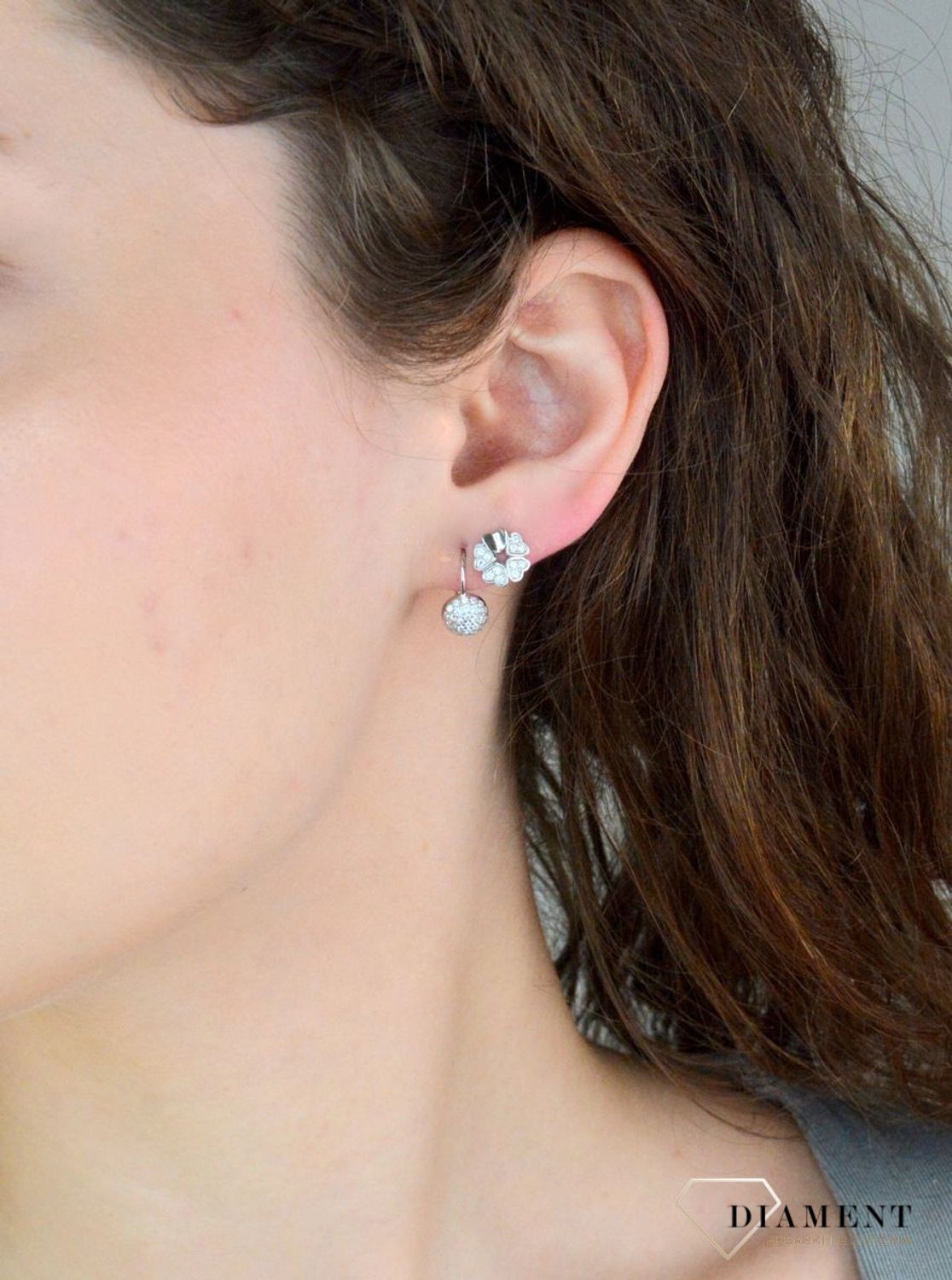 Srebrne kolczyki damskie 925 koniczynki z cyrkoniami na sztyft DIA-KLC-12535-925. Srebrne kolczyki damskie. Srebrne kolczyki na sztyft. Kolczyki srebrne damskie. Kolczyki srebrne na prezent.1.jpg