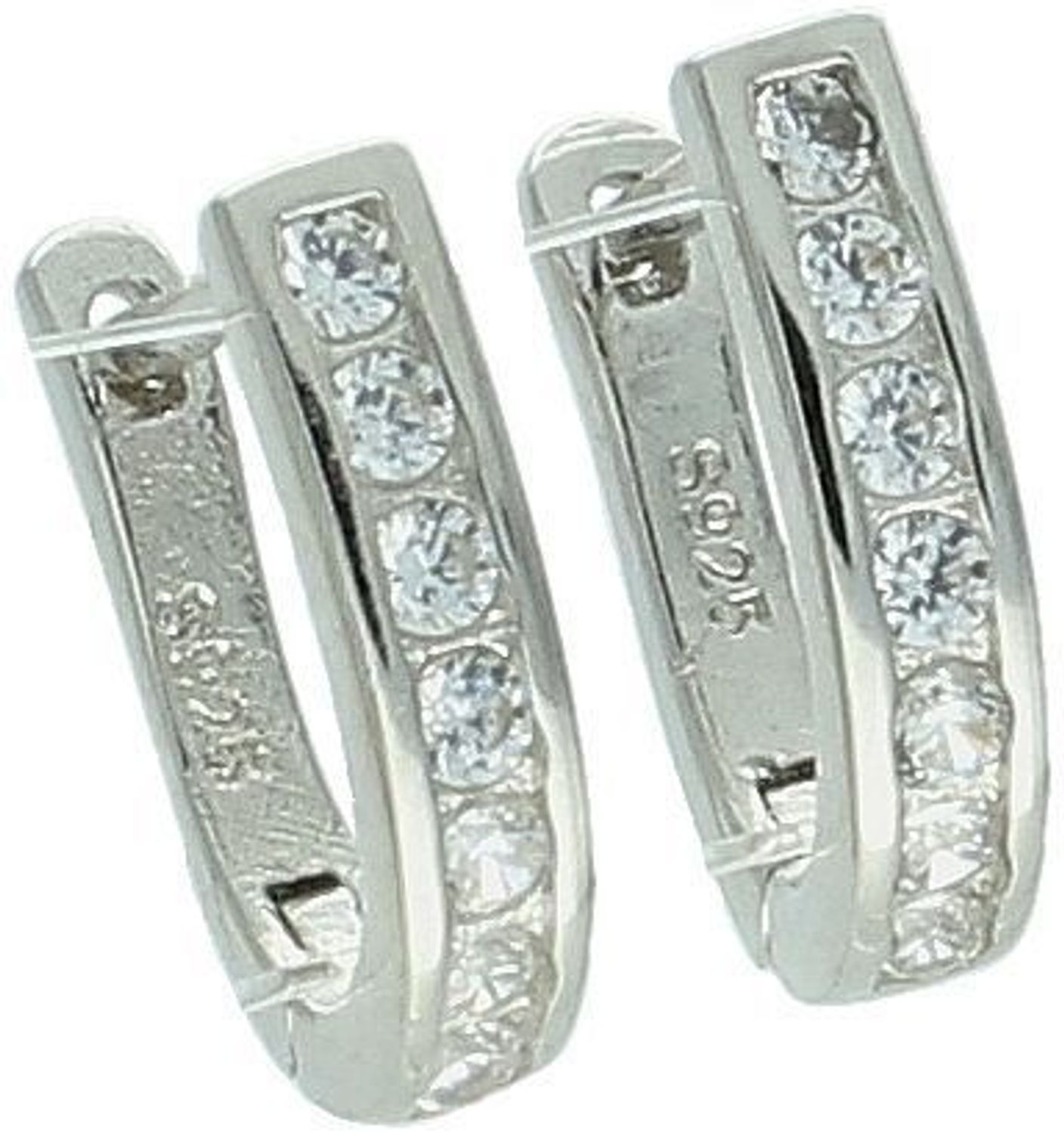 Eleganckie kolczyki srebrne z cyrkoniami, próba 925, na wygodne zapięcie angielskie. Klasyczna biżuteria idealna na prezent – piękno i wygoda w jednym1.jpg