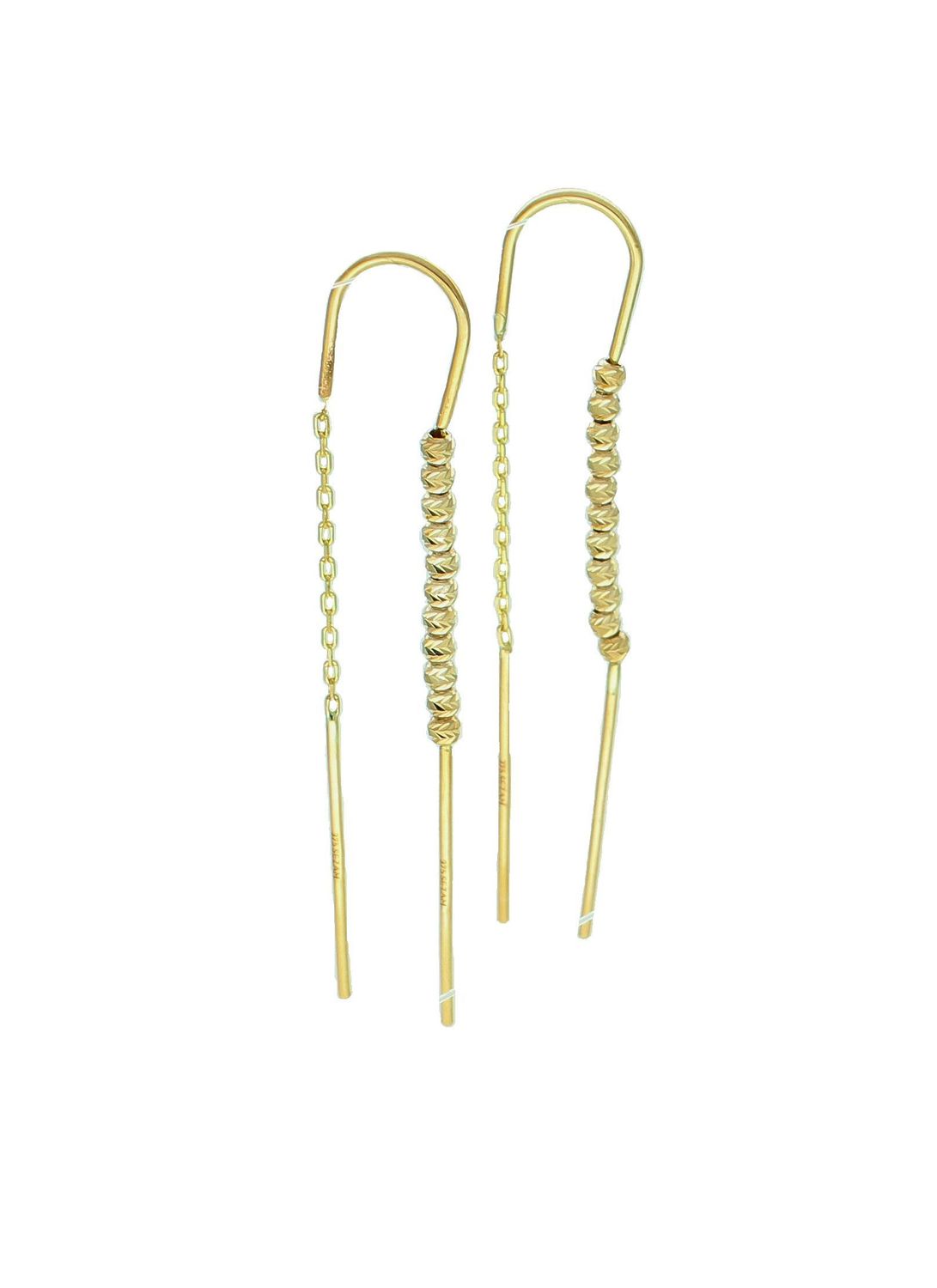 Złote kolczyki damskie 375 przeciągane z grawerowanymi kuleczkami DIA-KLC-12594-375.jpg