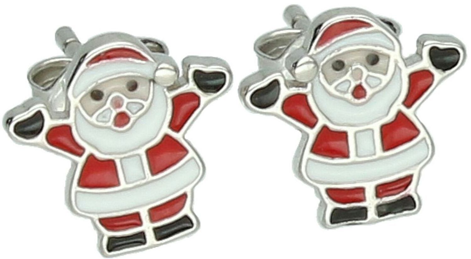 Kolczyki srebrne DIA-KLC-12607-925 Święty Mikołaj, zdobione emalią, srebro próby 925, wielkość 8 mm x 9 mm, zapięcie na sztyft. Urocze kolczyki idealne na święta i na prezent.1.jpg