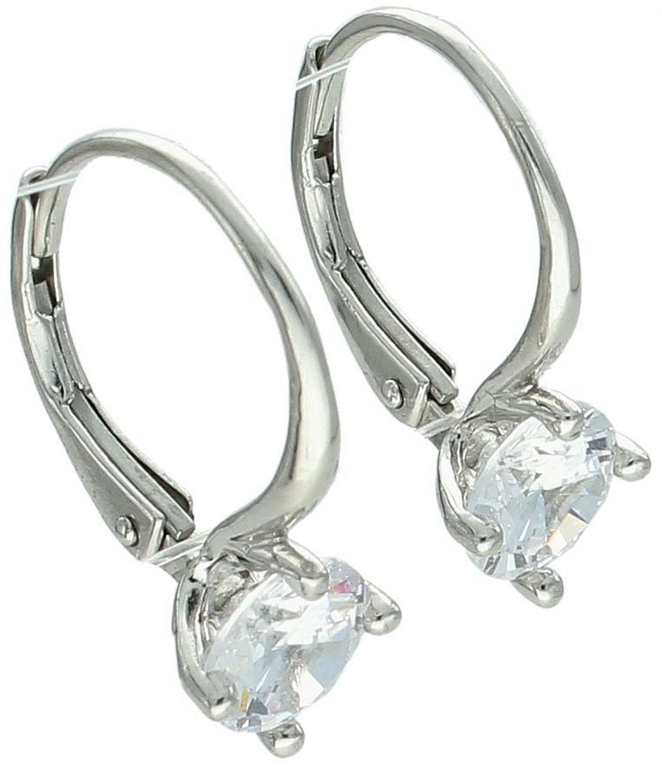 Kolczyki srebrne wiszące z cyrkonią próba 925, DIA-KLC-12814-925 Eleganckie i kobiece kolczyki wykonane ze srebra próby 925, które doskonale łączą klasyczny styl z nutą nowoczesności.1.jpg