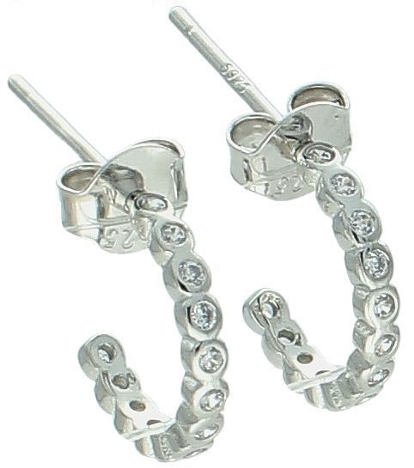 Kolczyki srebrna próba 925, z cyrkoniami DIA-KLC-12818-925 Elegancja w minimalistycznym wydaniu – srebrne kolczyki z cyrkoniami, 1.jpg