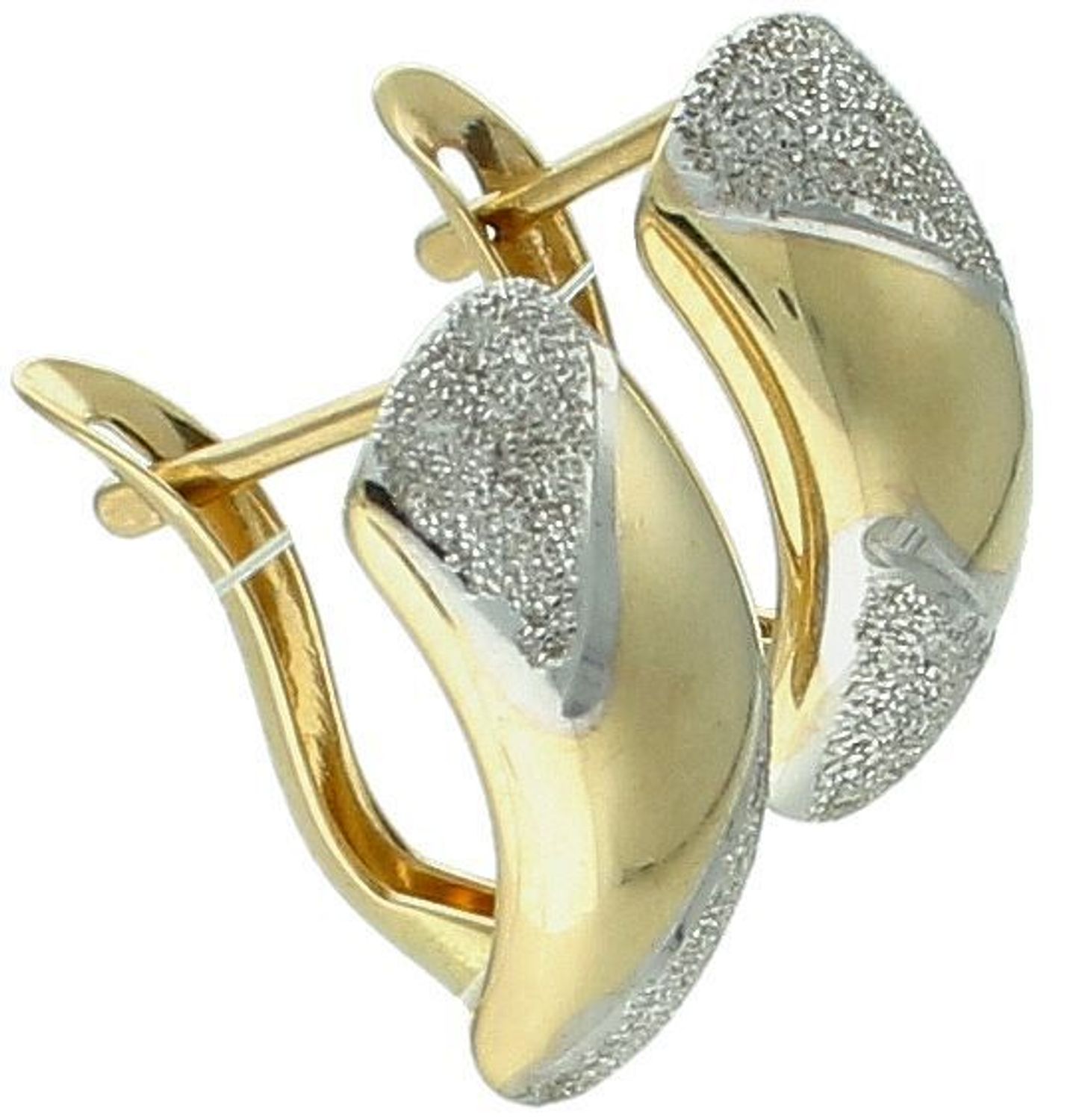 Kolczyki złote zap.ang. zdobione białym złotem pr 585, DIA-KLC-1282-585.jpg