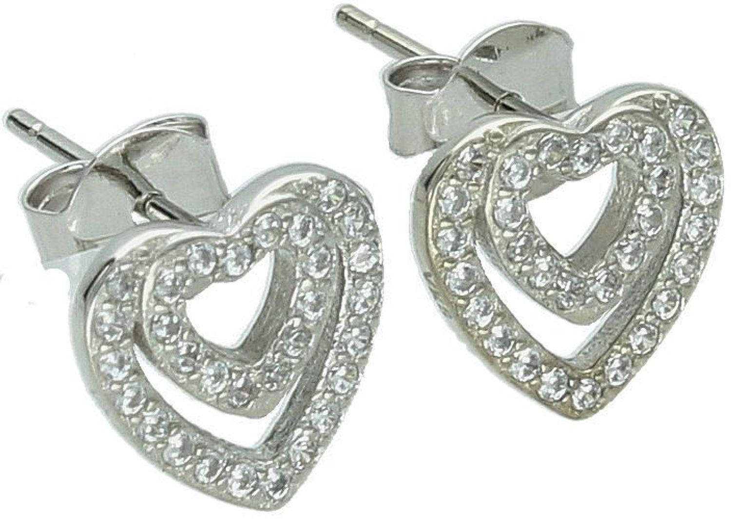 Kolczyki srebrne serduszka w cyrkonie próba 925, DIA-KLC-12820-925 Subtelne, romantyczne i pełne blasku – srebrne kolczyki w kształcie serduszek to klasyka, która nigdy nie wychodzi z 1.jpg