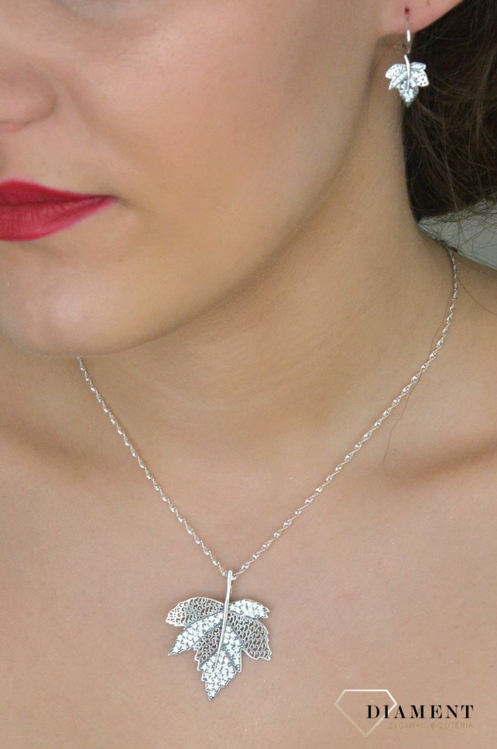 Kolczyki srebrne wiszące listki z cyrkoniami pr 925, DIA-KLC-12832-925.jpg