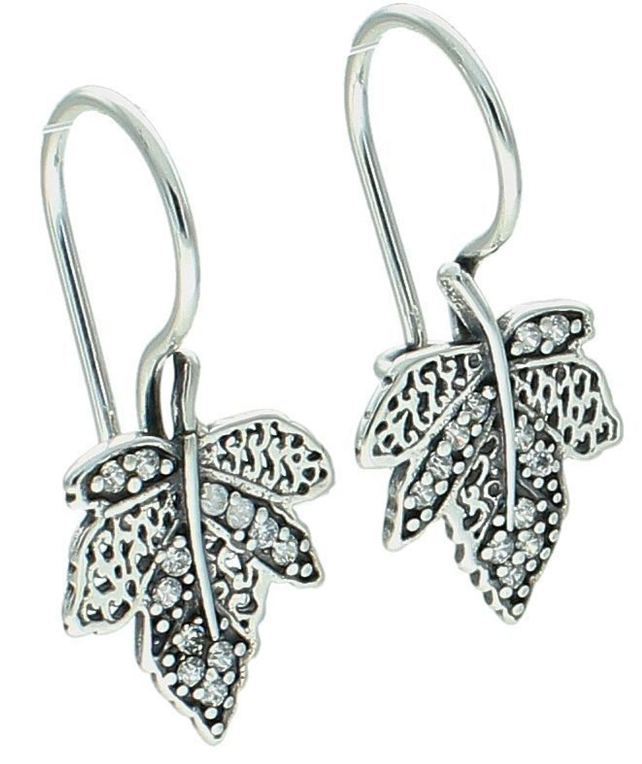 Kolczyki srebrne wiszące listki z cyrkoniami pr 925, DIA-KLC-12832-925.jpg