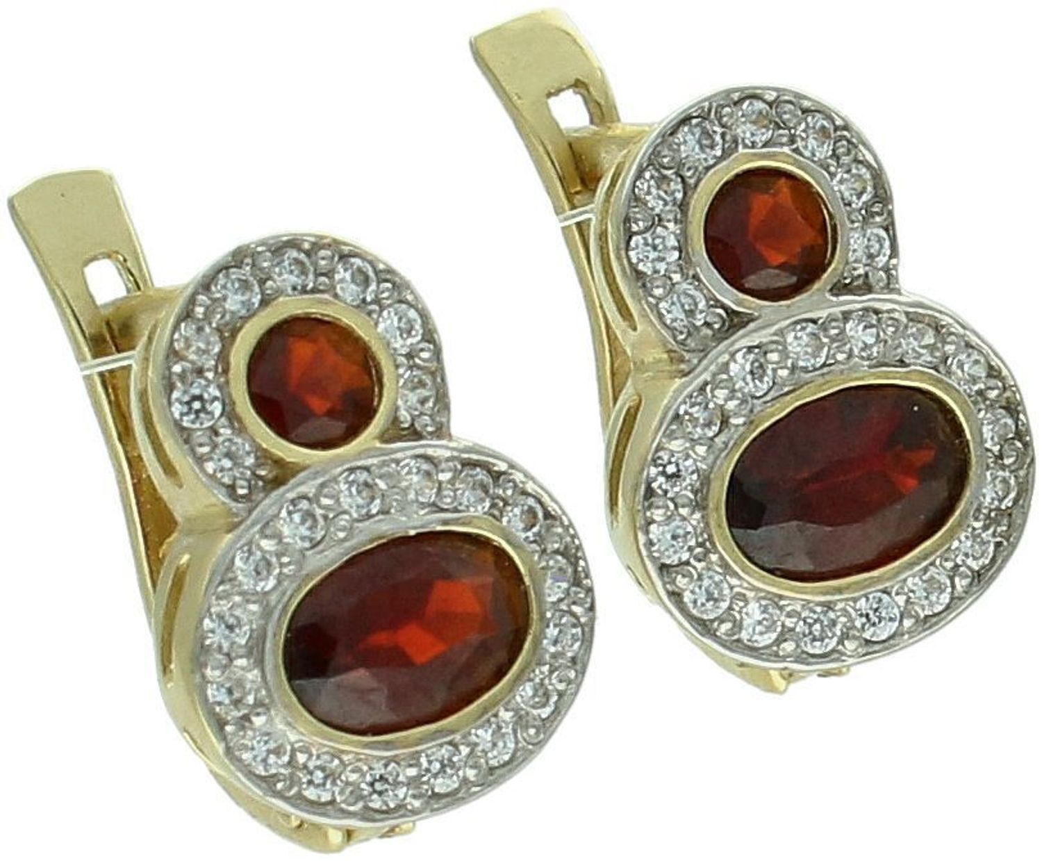 Kolczyki złote rubiny z cyrkoniami złoto 585 DIA-KLC-1285-585 złoto.jpg