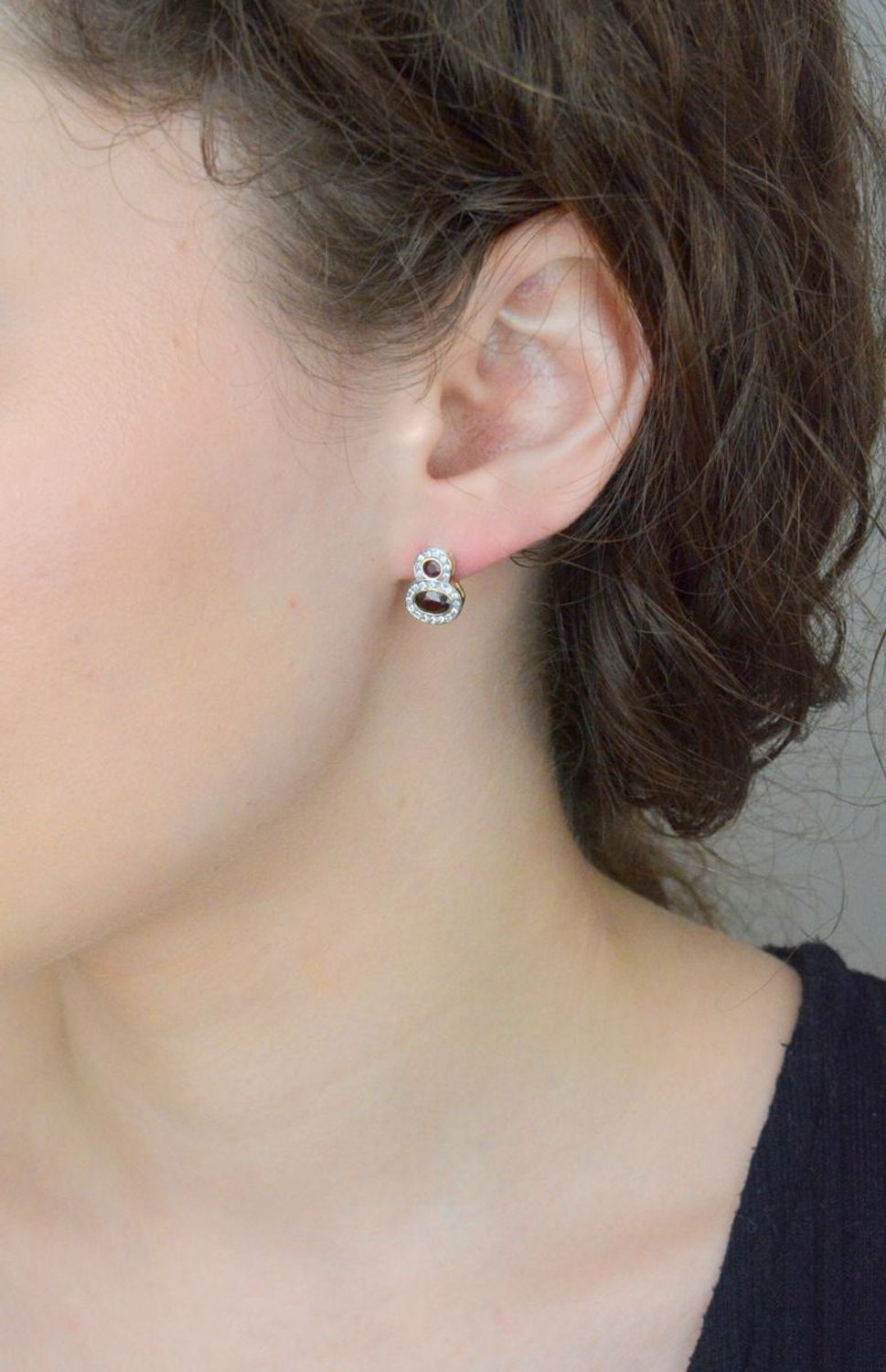 Kolczyki złote rubiny z cyrkoniami złoto 585 DIA-KLC-1285-585 złoto.jpg