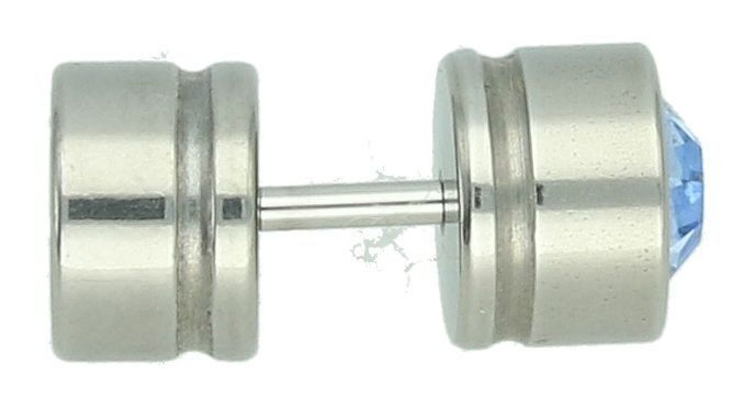 Kolczyk do ucha tunel z niebieską cyrkonią DIA-KLC-12872-STAL Kolczyk do ucha w postaci tunelu, wykonany z wysokiej jakości stali nierdzewnej, z pięknie osadzoną niebieską cyrkonią. 1.jpg